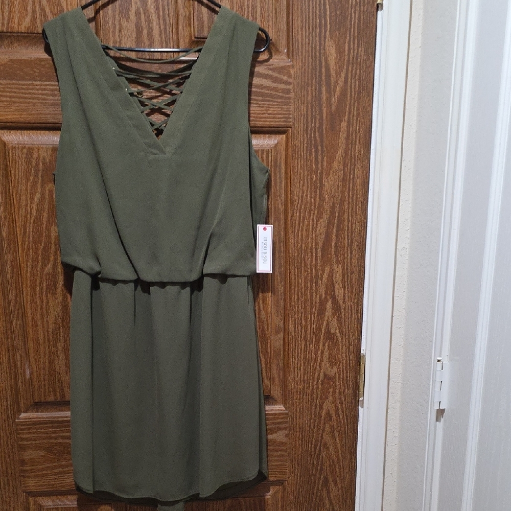 Bisou Bisou Olive Backless Dress